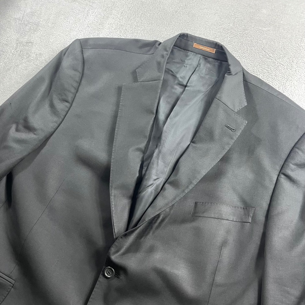 Peter‎ Millar Mens Black Two Button Blazer Sport Coat Jacket 48R Notch Lapel